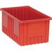 6 Pack of 22 1/2 Deep x 17 1/2 Wide x 3 High Red Dividable Grid Containers