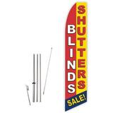 Blinds Shutters Sale! Red/Yellow Super Novo Feather Flag - Complete with 15ft Pole Set and Ground Spike