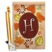 Breeze Decor BD-HA-HS-130034-IP-BO-D-US09-BD 28 x 40 in. Autumn H Initial Fall Harvest & Impressions Decorative Vertical Double Sided House Flag Set with Pole Bracket Hardware