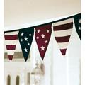 Plow & Hearth Cotton Duck Stars And Stripes Americana Pennant Bunting w/ Embroidery