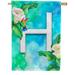 America Forever Summer Flowers Birds Monogram House Flag Letter H 28 x 40 inches Hummingbird Calla Lily Spring Floral Double Sided Vertical Outdoor Yard Lawn Decorative White Floral House Flag