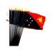 Box of 12 Papua New Guinea 4 x6 Miniature Desk & Table Flags; 12 American Made Small Mini Papuan Flags in a Custom Made Cardboard Box Specifically Made for These Flags