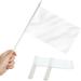 Anley White Mini Flag 12 Pack - Hand Held Small Miniature Solid White Blank Flags