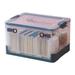 Clearance!Storage Bins with Lids Clear Stackable Lidded Storage Bins Collapsible Storage Cube Bins with Wheels Plastic Storage Box Containers with Double Doors for Home Office Bedroom Living Room