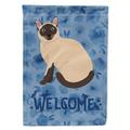 Carolines Treasures CK5059CHF Siamese Traditional Cat Welcome Flag Canvas House Size Large multicolor