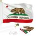 G128 - 6 Feet Tangle Free Spinning Flagpole (White) California Brass Grommets Printed 3x5 ft (Flag Included) Aluminum Flag Pole