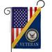 Americana Home & Garden G142608-BO 13 x 18.5 in. Home of Navy Garden Flag with Armed Forces Double-Sided Decorative Vertical Flags House Decoration Banner Yard Gift