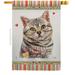 Breeze Decor H110145-BO 28 x 40 in. Cat Gray American Short Hair Happiness Double-Sided Decorative Vertical House Flag