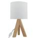 Mainstays Tripod Oak Table Lamp with Classic White Fabric Shade 16.75 H One Size