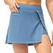 Tennis Skirts for Women with Pockets High Waisted Athletic Golf Skorts Skirts with Shorts - Blue
