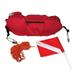 Deluxe Spearfishing Buoy Snorkeling Diving Scuba Dive Flag High-Visibility Floating Rope Diver Below Sign Signal