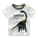 Dinosaur Print Kids Tops Toddler Kids Boys T Shirts Short Sleeve Camouflage Crewneck Tee Cute Cartoon Summer Children Clothes For 5-6 Years