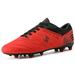 Dream Pairs Men Sports Athletic Light Outdoor Football Soccer Cleat Shoes 160859-M Red and Black Size 13