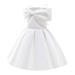 FRSASU Clearance Toddler Girls Solid Color Temperament Bowknot off Shoulder Pleated Skirt Birthday Party Gown Long Dresses White 8-9 Yearsï¼ˆ8-9Yï¼‰