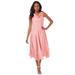 Plus Size Women's Sleeveless Burnout Gown by Roaman's in Desert Rose Burnout Blossom (Size 30 W)