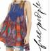 Free People Dresses | Hpfree People Count Me In Trapeze Dress In Hot Red Combo Sz Xs | Color: Blue/Red | Size: Xs
