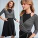 Anthropologie Dresses | Bailey 44 Black Gray Faux Wrap Dress Anthro | Color: Black/Gray | Size: S