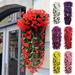 WNG Vivids Artificial Hanging Orchid Bunch Hanging Flowers Artificial Violet Flower Wall Wisteria Basket Hanging Garland