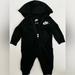 Nike One Pieces | Baby Nike Tracksuit Onesie Hoodie, 6 Months | Color: Black | Size: 3-6mb