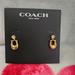 Coach Jewelry | Coach Rhinestone Stud Signature Logo Dangle Earrings | Color: Gold | Size: .5 Inch