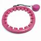 Weighted Hula Hoop, Adjustable Smart Hula Hoops for Adults, 28 Detachable Knots Hula Hoop with Weight Ball Counter for Weight Loss Fitness and Exercise-Chic pink