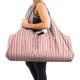 Yogiii Large Yoga Mat Bag | The Original YogiiiTotePRO | Large Yoga Bag or Yoga Mat Carrier with Side Pocket | Fits Most Size Mats (Striped Coral Red) (YOG_L_line_Coral)