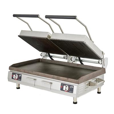 Star PSC28ITGT Pro-Max 2.0 Double Commercial Panini Press w/ Cast Iron Grooved & Smooth Plates, 240v/1ph, Stainless Steel