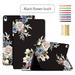 Smart Case for iPad 10th Generation 10.9 Inch (2022 Model) Multi-Angle Viewing Protective Stand Cover Cute Flora Pattern with Auto Wake/Sleep Magnetic Case Black Flower Bush