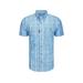 Drake Men's Hunter Creek Window Pane Plaid Short Sleeve Shirt, Marina Blue SKU - 967550