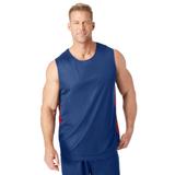 Men's Big & Tall Lightweight Mesh Muscle Tee by KingSize in Midnight Navy Red (Size 7XL)
