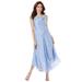 Plus Size Women's Sleeveless Burnout Gown by Roaman's in Pale Blue Burnout Blossom (Size 26 W)
