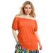 Plus Size Women's Puff Sleeve Off-The-Shoulder Top by June+Vie in Grenadine (Size 14/16)