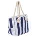 Plus Size Women's Striped Canvas Tote. by Accessories For All in Navy