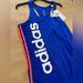 Adidas Tops | Adidas Blue & Neon Stripe Logo Athletic Tank Top Climate+ Racerback | Color: Blue/Pink | Size: L