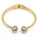 Kate Spade Jewelry | Kate Spade New York Lady Marmalade/ Hinged Gold/Aqua Green Bangle/Open Cuff | Color: Gold/Green | Size: Os