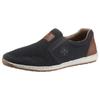 Slipper RIEKER, Herren, Gr. 43, bunt (dunkelblau, braun), Lederimitat, Textil, sportlich, Schuhe, Sommerschuh, Schlupfschuh, Freizeitschuh mit kontrastfarbenen Besätzen, Topseller