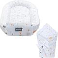 Bellochi 2in1 Set Baby Nest Pod and Swaddle Blanket - Baby Sleep Pod for Newborn with Protective Edges - Baby Swaddle Wrap - 100% Cotton - Oeko-TEX Certified - Apanastchi