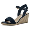 Keilsandalette TAMARIS Gr. 37, blau (dunkelblau) Damen Schuhe Sandaletten