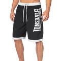 Boardshorts LONSDALE "Beach Short CLENNELL" Gr. XL, N-Gr, schwarz-weiß (schwarz, weiß) Herren Hosen Boardshorts