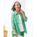 Appleseeds Women's Palm-Print Crinkle Cotton Shirt - Multi - PS - Petite