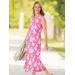 Appleseeds Women's Tropical Floral Boardwalk Knit Maxi Dress - Pink - L - Misses