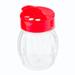 Tablecraft 10330 6 oz Shaker w/ Flip Top Plastic Lid - Plastic, Red, Clear Plastic, Red Flip Top