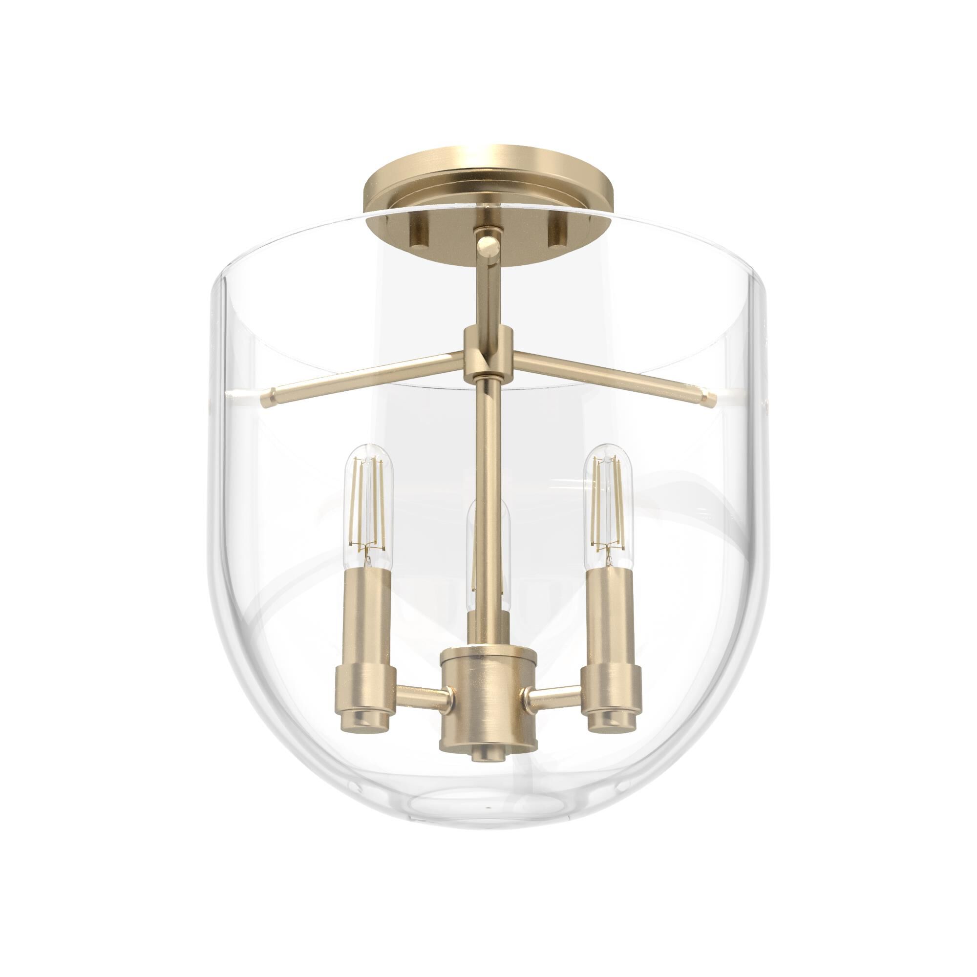 Hunter Fan Sacha 11 Inch 3 Light Semi Flush Mount - 19387