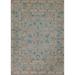 Floral Blue Oushak Vegetable Dye Accent Rug Handmade Wool Carpet - 2'11"x 4'0"