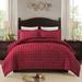 3 Piece Tufted Dot Comforter Set Queen Burgundy