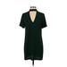 Zara Casual Dress - Shift Mock Short sleeves: Green Print Dresses - Women's Size X-Small