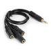 Portable Small Size Gold-Plated Plug to 3 Way Output Stereo Audio Splitter