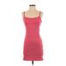 Topshop Casual Dress - Bodycon: Pink Solid Dresses - Women's Size 4