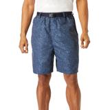 Men's Big & Tall 8" Belted Beach to Boardwalk Shorts by Meekos in Navy Blue Fish (Size XL)