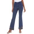 Plus Size Women's Batik Embroidered Bootcut Jean by Denim 24/7 in Multi Batik Embroidery (Size 32 W)